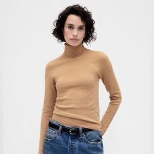 Gap CashSoft Stretch Turtleneck Sweater - Camel Tan - NWT - XXS